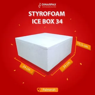 STYROFOAM ICE BOX 1 (34 X 34 X 15,5 CM) / DINARBOX / COOLER BOX / BOX KUE / STEROFOAM