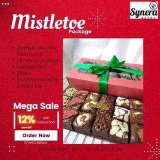 Mistletoe Christmas Package - Brownies 12x24 Hampers Parsel Natal Tahun Baru New Year Murah