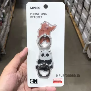 PHONE RING BRACKET MINISO WE BARE BEARS PANPAN ICEBEAR GRIZZ PENYANGGA HANDPHONE