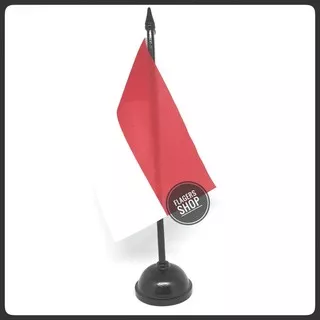 Bendera Meja Negara Indonesia / Bendera Meja Merah Putih + Tiang Kayu - Murah Berkualitas