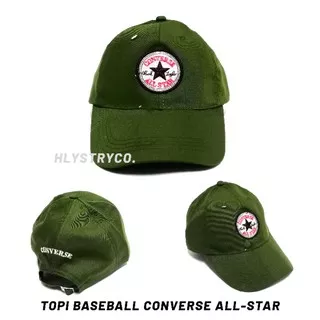 Topi Polo Baseball CONVERSE ALL STAR Hijau Army Baseball Cap Unisex