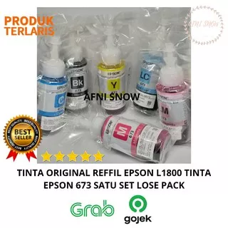 Tinta Epson Reffil printer L800 L805 L1800 Original 1 set tinta 673