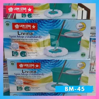 Lion Star Livina Spin Mop Standart Alat Pel Putar Lantai / Alat Pel Lantai BM-45