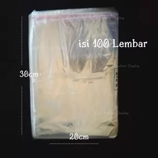 Plastik Baju OPP Tebal 0,3 MM Plastik Packing Baju Seal Lem Kantong Plastik (20 CM  x 30 CM) - PAK G
