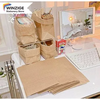Winzige Ins Kraft Paper Storage Bag Makeup Cosmetics Bag Organizer Desktop Stationary Organizer Home Decor