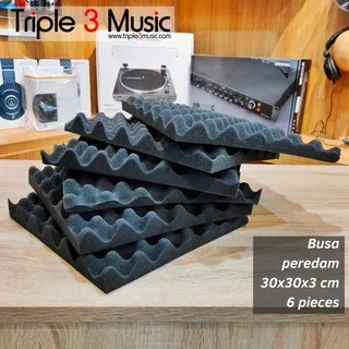 JRD Paket 6 pieces Busa Telur peredam suara acoustic foam 30x30x3 Cm