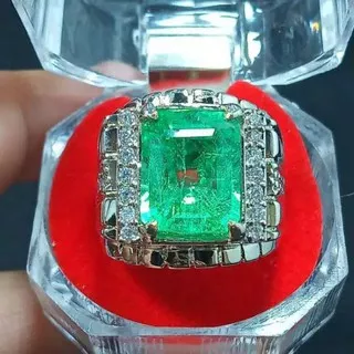 CINCIN BATU ZAMRUD COLOMBIA CATAM QUARTZ TOP QUALITY ~FREE KOTAK CINCIN