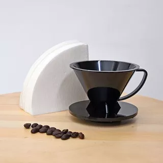 SUJI Dripper V60 01 Black + Paper Filter 01 White 100 lbr