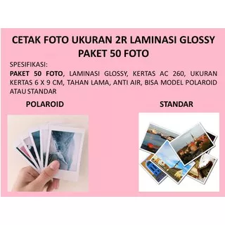 Cetak foto 2r laminasi glossy paket 50 foto polaroid cetak foto