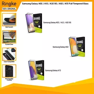 Ringke Samsung Galaxy A12 A02 A52 A72  Full Cover Tempered Glass 9H Screen Protector Anti Gores