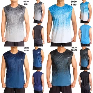 Singlet Olah Raga Laki 6920 Baju Training Lekbong Fitnes Futsal Bulutangkis Lari Gym Running Atasan Tank Top Sport Olahraga Pria