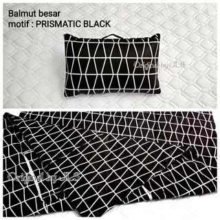 Balmut (Bantal Selimut) Besar Motif Prismatic Black ( Bantal Selimut Dewasa ) size 35x50cm