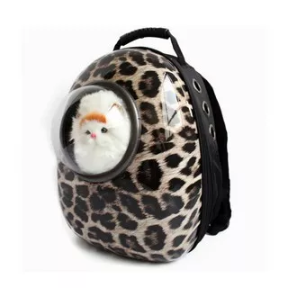 CBR99 - Breathable Tas Capsule Pet Cat Puppy Travel Backpack Astronaut Bag Leopard