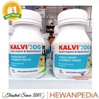 KALVIDOG 30 TABLET KALBE - Suplemen Anjing Vitamin Dog Puppy Multivitamin Mineral Rasa Hati Kalvidog