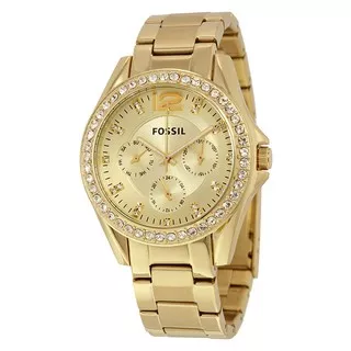 Jam Tangan Wanita Fossil ES3203 Riley Multifunction Gold Tone Stainless Steel