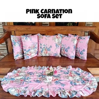 Cover Sarung Bantal Sofa 40x40 (isi 5pcs) Set Taplak Meja Shabby dan Abstrak Daun Monstera