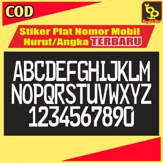 Stiker Cutting Sticker Plat Nomor Nomer Mobil Font Huruf Angka Baru Scotlit Reflektor Nyala Custom