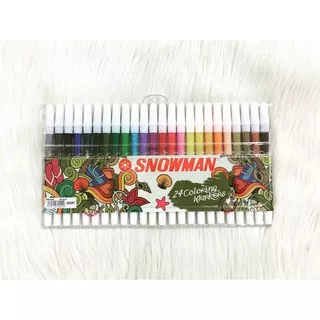 Snowman Coloring Marker 24 pcs / Spidol Warna Isi 24 Warna / Marker Snowman Isi 24 Warna / Color Pen