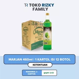 TOKO RIZKY - Sirup Marjan Melon 1 Karton (1 Dus) | Sirup Marjan 460 ml x 12 botol | KHUSUS GRAB GOJEK