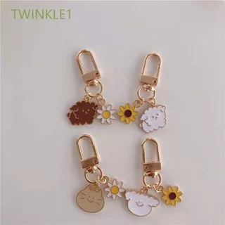 TWINKLE1 Fashion Cartoon Keychain Kids Gift Puppy Key Chain Cat Keychain Cute for Airpods Pendant Bag Pendant Ornament Couple keychain Car Keyring Sun Flower Key Ring