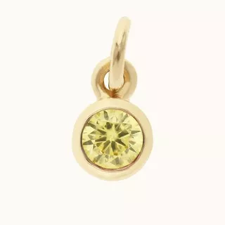 November Birthstone Pendant Charm - Liontin Citrine Swarovski - Batu Kelahiran November - LOULOUROSE