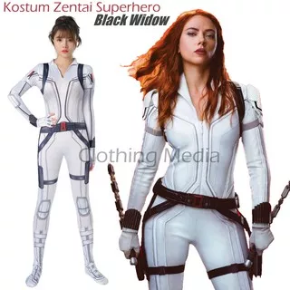 Kostum Zentai Superhero Wanita Full Bodysuit Cosplay Unitard Resleting Tights