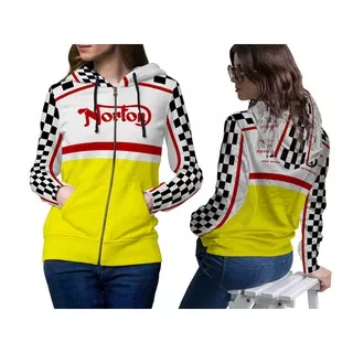 Jaket Hoodie Zipper Motor Motocross Trail Drag Race Racing NORTON