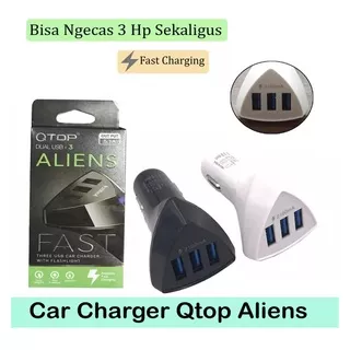 Car Charger Qtop Aliens 3 USB Out Put 5.1A Three USB Car Charger With Flashlight