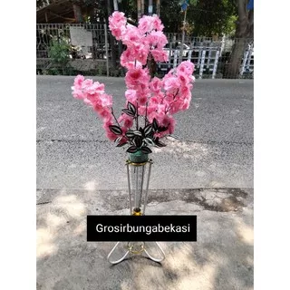 BUNGA SAKURA PINK STANDING BESI,BUNGA SAKURA ARFISIAL.BUNGA SUDUT RUANG.BUNGA SAKURA JUMBO