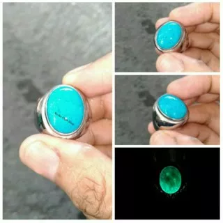 BACAN PALAMEA OVAL RING TITANIUM NATURAL CRYSTAL TEMBUS SENTER