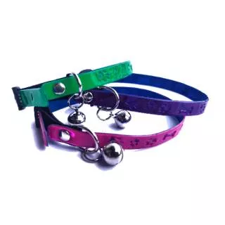 Kalung Karet Collar motif kerincing polos Anjing Kucing Adjustable Pet Collar Aksesoris Hewan