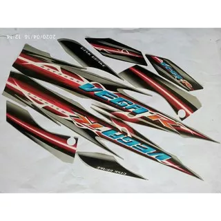 stiker striping motor yamaha vega R 2007 silver hitam