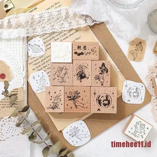 TIME Vintage Wooden Rubber Stamp For DIY Stationery Scrapbooking Handbook Diary Decor