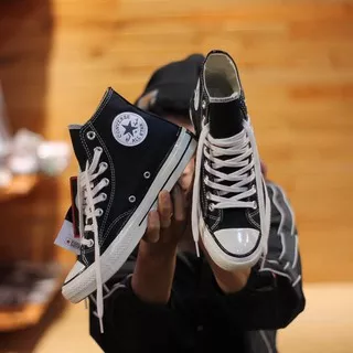 Sepatu Converse 70s High All Star Black Pria Wanita Sepatu Sneaker Kasual Converse 70s AllStar Hitam Tinggi Pria Wanita