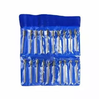 Set Mata Bor Kikir Ukir Mini Grinder Set 20 Pcs Drill Bit Shank Diamond 3mm