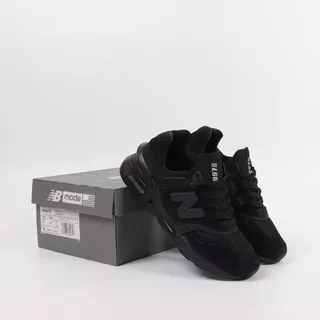 NEW BALANCE 997S TRIPLE S BLACK, FULL BLACK, HITAM POLOS, SEPATU NEW BALANCE, SNEAKERS NEW BALANCE, SEPATU SNEAKERS PRIA, 100% PREMIUM IMPORT, GRADE ORI 1:1