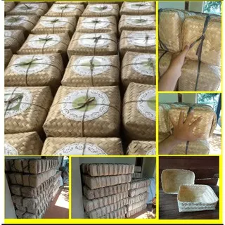 Besek Bambu Ukuran 18x18 cm Wadah Anyaman Bambu Free Tali