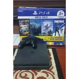 PS4 SLIM mengapack 3  HEN/CFW HDD 1tb FULLGAME EDISI black  SANGAT LIKE NEW FREE  full GAME