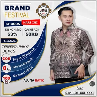 Baju Batik kemeja Batik Slim Fit Pria Lengan Panjang Baju Koko Muslim Kerah Pria Lengan Panjang Baju Kondangan Hem Rianty Batik Pria Lengan Panjang M231 Jumbo