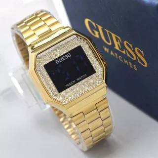 (PW)JAM TANGAN WANITA GUESS NEW COLLECTION FASHION WANITA DIGITAL TOUCHSCREEN LED KOMBI DIAMOND TALI RANTAI STEINLESS PREMIUM FREE BOX SESUAI FOTO