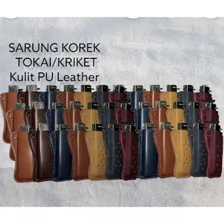 sarung korek tokai/kriket kulit PU leather / semi kulit premium beli 10,gratis 1,pcs