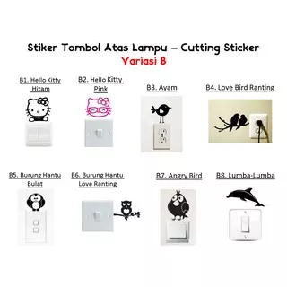 Hiasan Dinding Stiker Saklar Lampu Dekorasi Hello Kitty Ayam Love Bird Owl Angry Bird Dolphin Stick