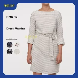 AmiraFactoryOutlet| Dress wanita casual dress Tie Belt Women Big Size