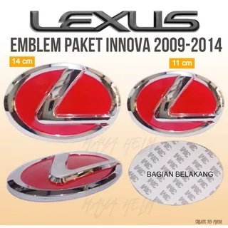Emblem Logo Mobil Lexus Merah Paket Toyota Innova 2009 sd 2014