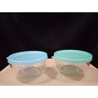 Mangkuk Kaca Tutup Plastik Souvenir/ Mangkok Puding/MPASI/Tempat Bubur Bayi