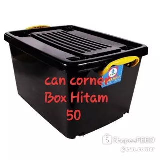 Container Box Hitam 55 / roller box 55 hitam / container box roda / box container hitam / box plastik / box serbaguna / box container roda / box kontener / kontener box / box mainan / box baju