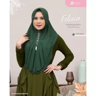 jilbab instan ped standar bahan ceruty 2 layer FELICIA ori daffi hijab