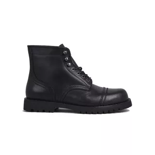 Koku Footwear - Luthor Black - Cap Toe Lace Up Boots