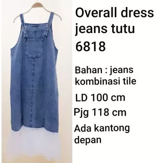 Overall Dress Jeans Tutu 6818 / Overall Denim Wanita