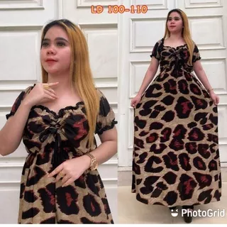 Dress serut Sabrina leopard new